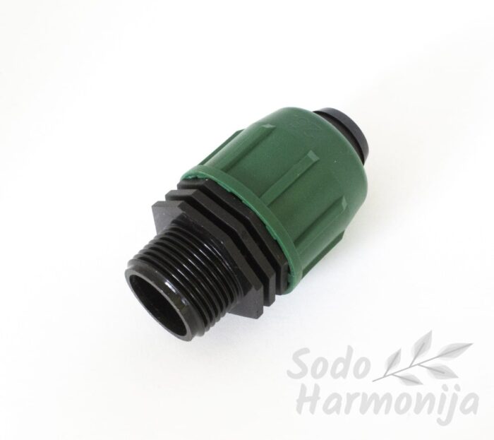 Sujungimas 25mm LDPE vamzdis ir ¾” išorinis sriegis