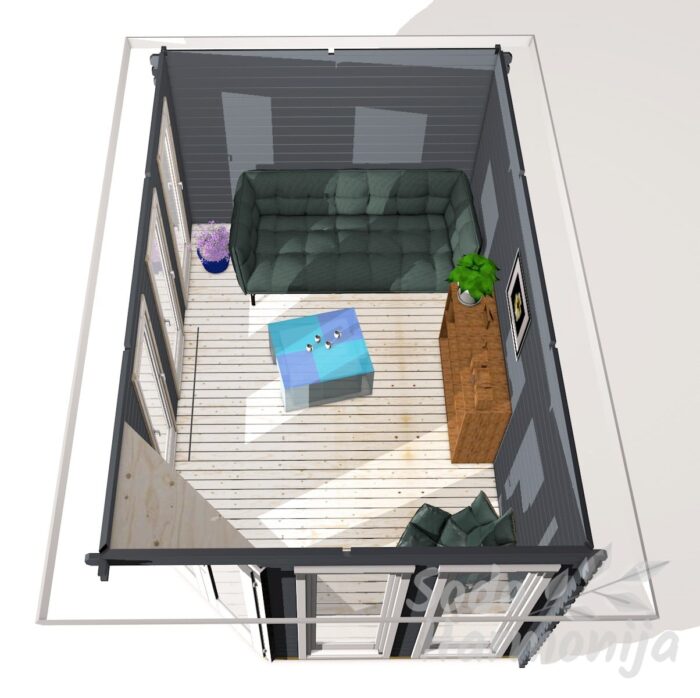 Modernus mediniai sodo nameliai