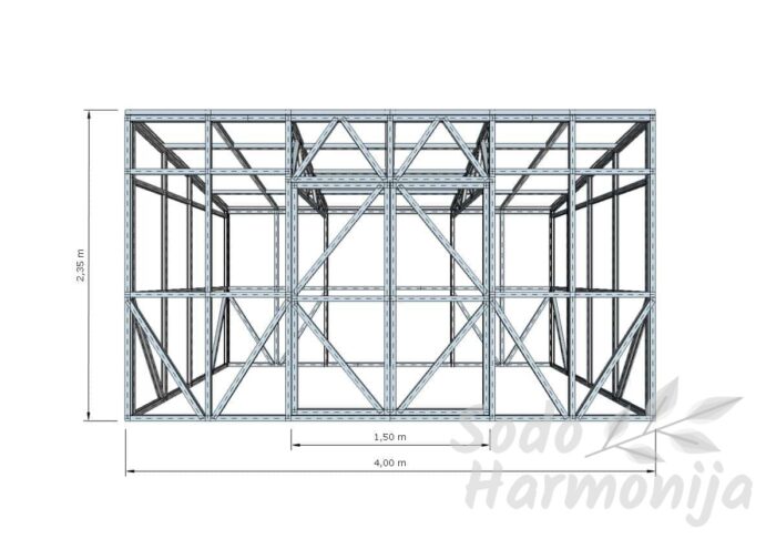 Sandėliukas su dvivėrėmis durimis
