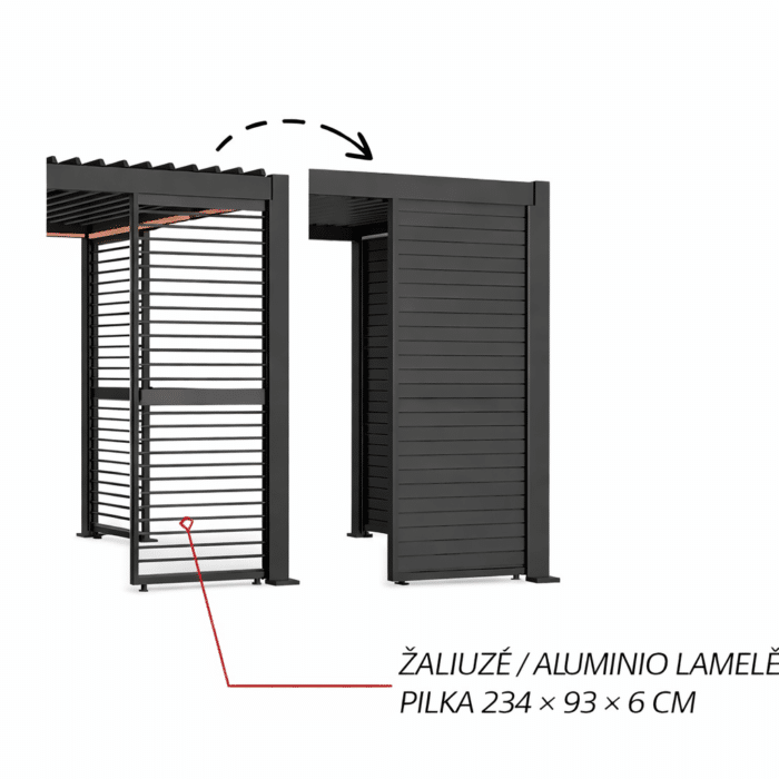 ALIUMININĖ ŽALIUZĖ STANDART pergolai 234x93x6 cm - Image 2