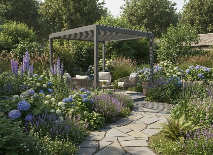 Pergola PREMIUM su LED 3×4×2,5 m (dvigubas stogas) - Image 5