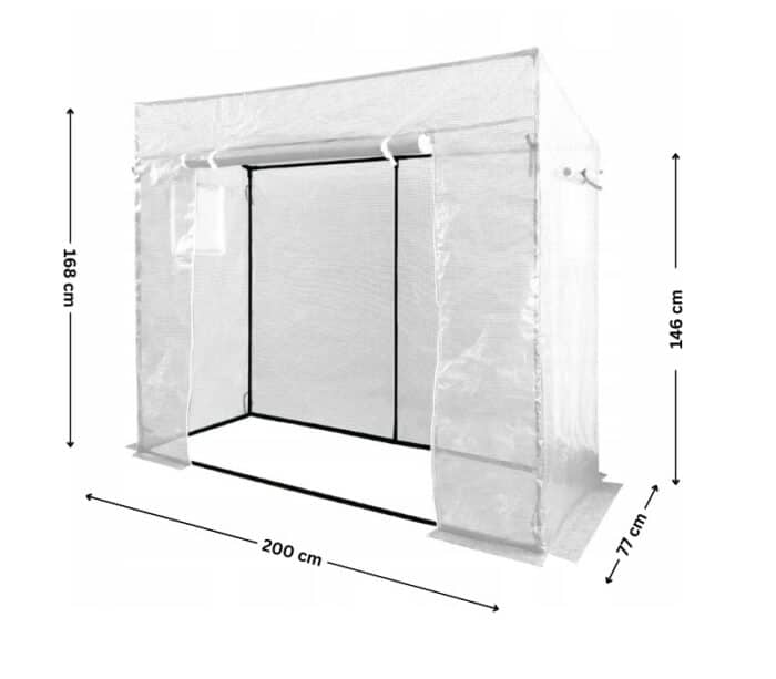 Sodo šiltnamis pomidorams 200x77x168/146 cm (baltas) - Image 3