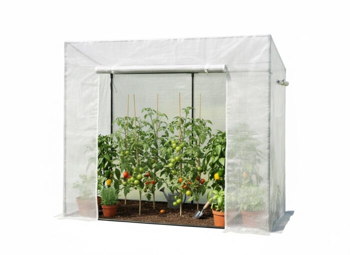 Sodo šiltnamis pomidorams 200x77x168/146 cm (baltas)